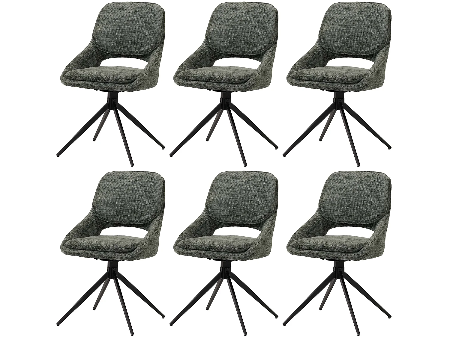 Chaise de salle à manger MCW-N73 (lot de 6),  vert