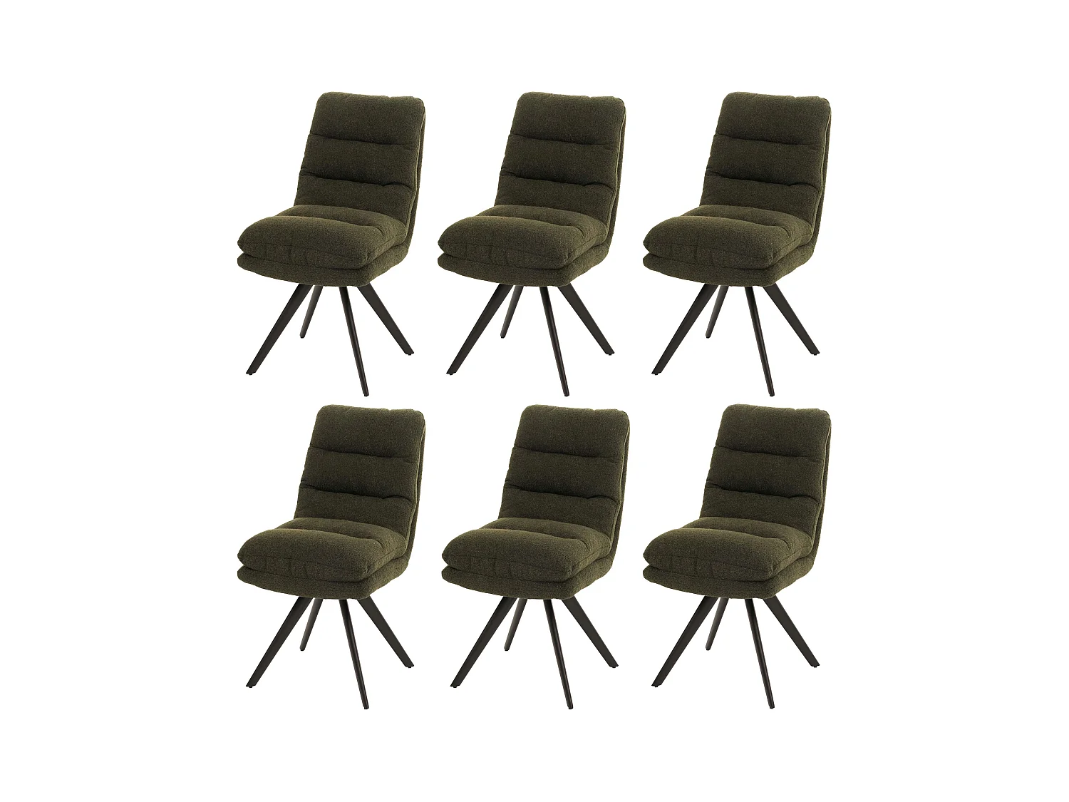 Chaise de salle à manger MCW-G66 Bouclé (lot de 6),  vert