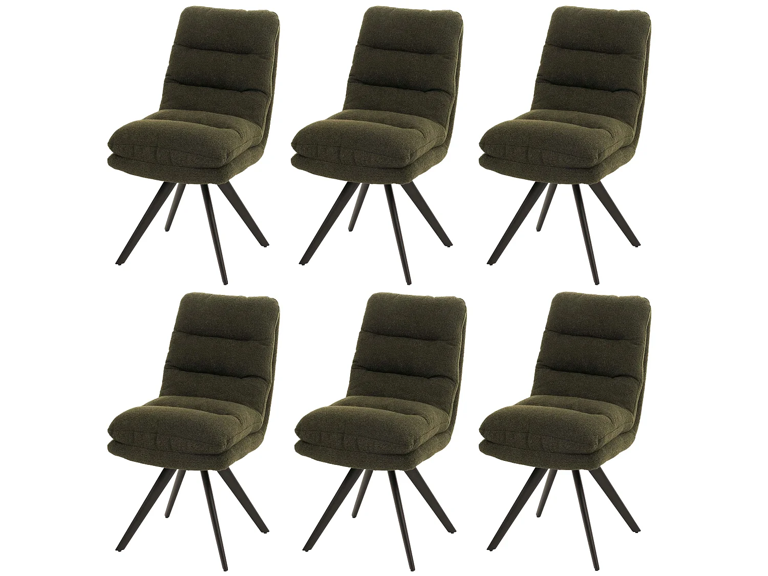 Chaise de salle à manger MCW-G66 Bouclé (lot de 6),  vert