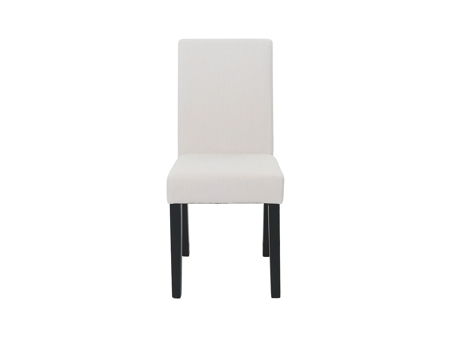 Chaise de salle à manger Littau Velours (lot de 6),  crème, pieds foncés