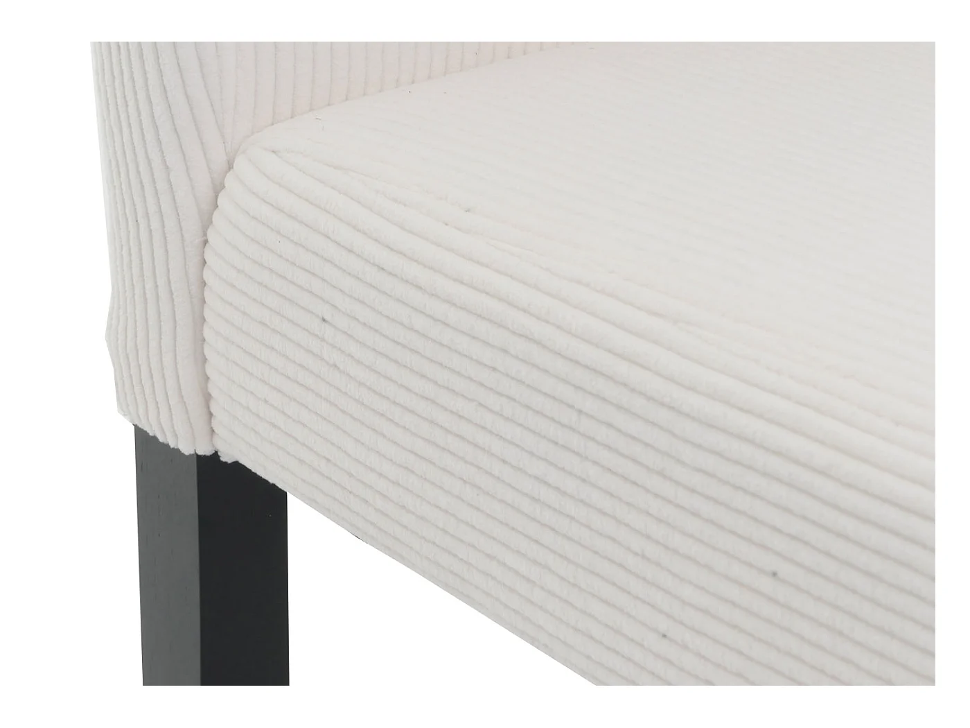 Chaise de salle à manger Littau Velours (lot de 6),  crème, pieds foncés