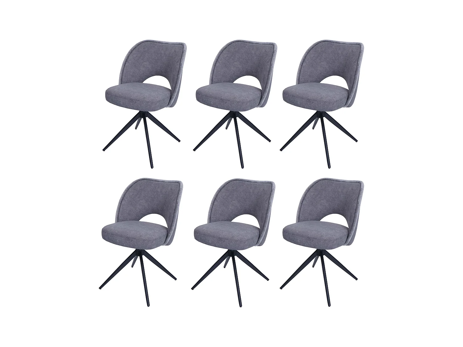 Eetkamerstoel MCW-N72 (set van 6),  donkergrijs