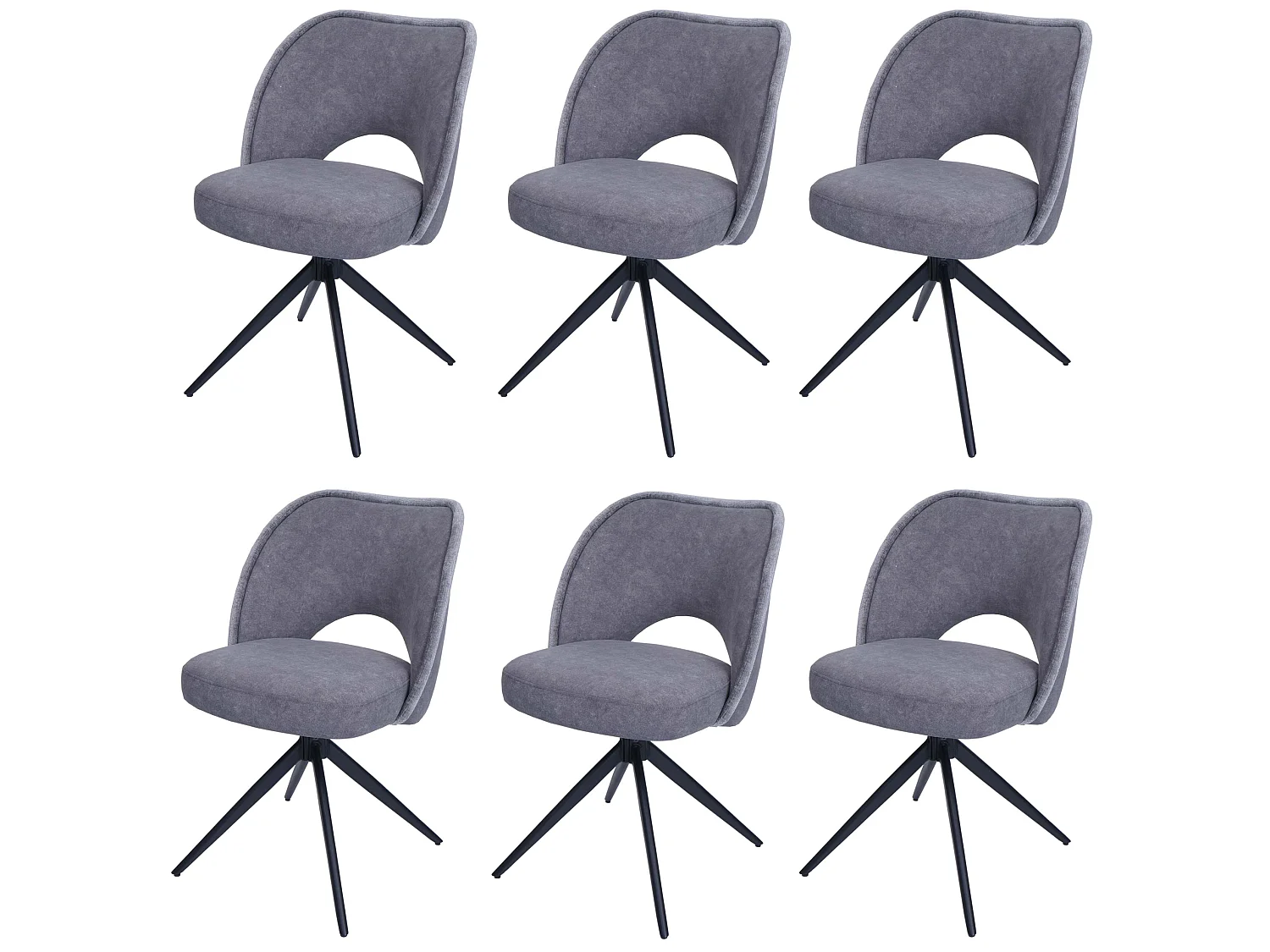 Dining chair MCW-N72 (set of 6),  dark grey