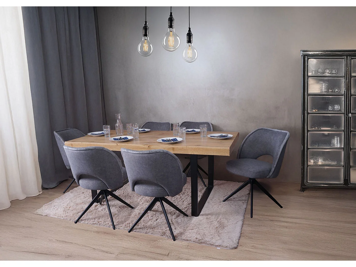 Dining chair MCW-N72 (set of 6),  dark grey