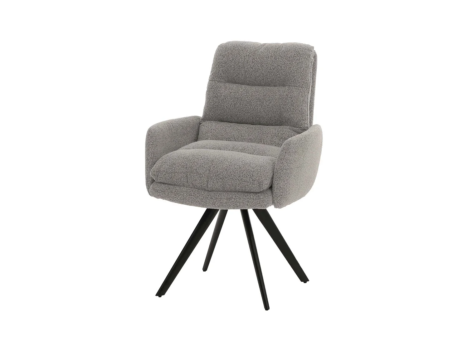 Chaise de salle à manger MCW-G66 Bouclé (lot de 6),  gris clair, avec accoudoirs
