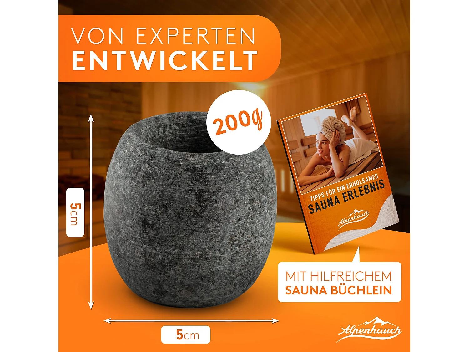 ALPENHAUCH Sauna Aromaschale aus massivem