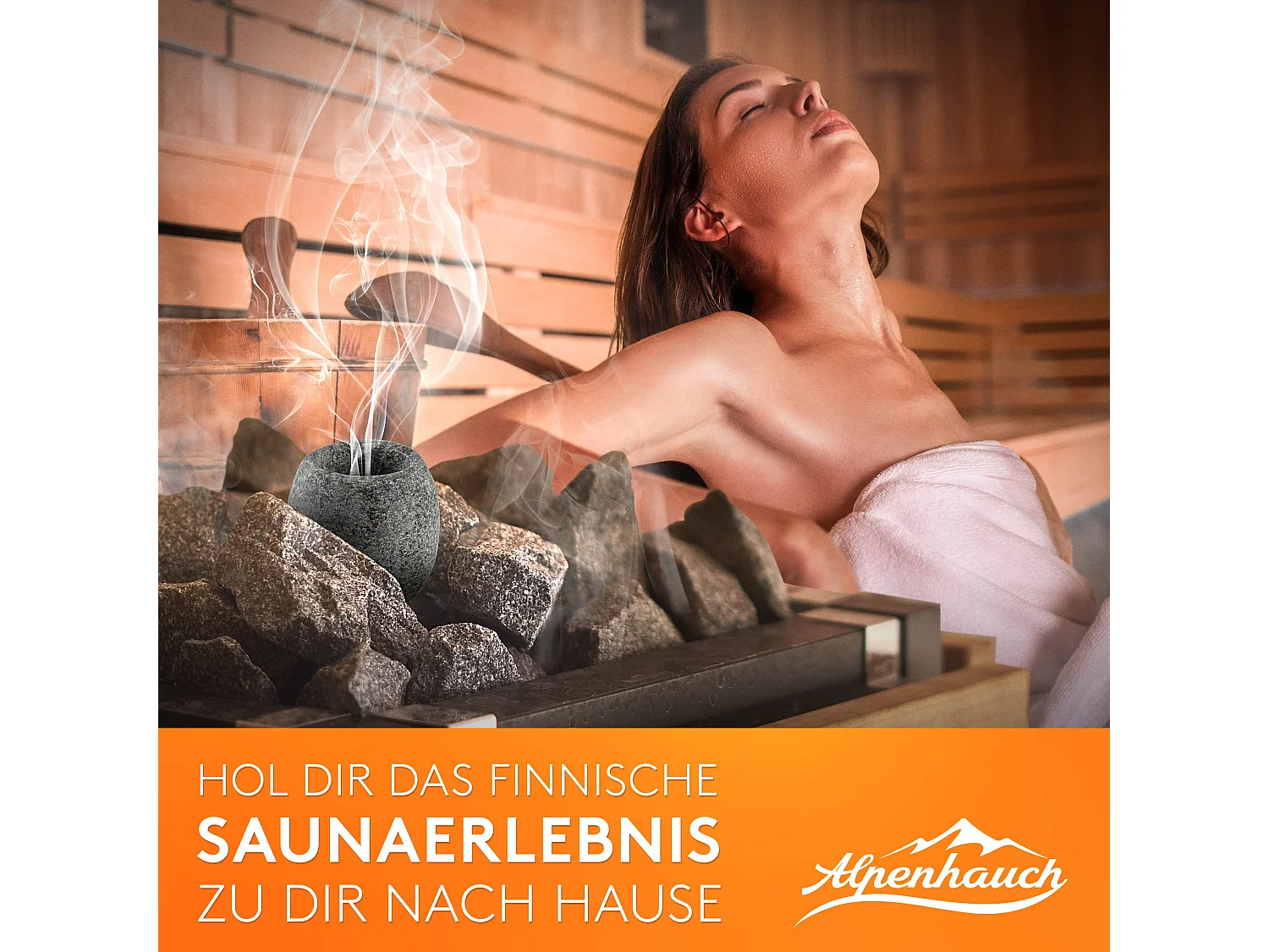 ALPENHAUCH Sauna Aromaschale aus massivem