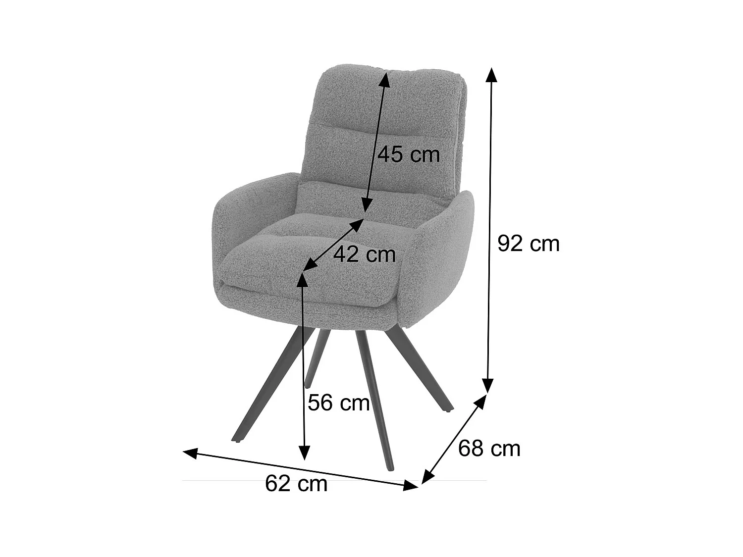 Chaise de salle à manger MCW-G66 Bouclé (lot de 6),  vert, avec accoudoirs