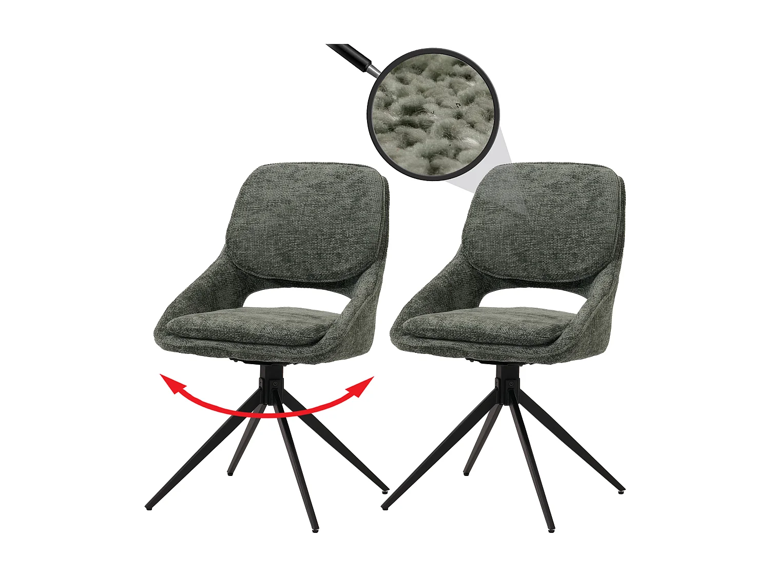 Chaise de salle à manger MCW-N73 (lot de 2),  vert