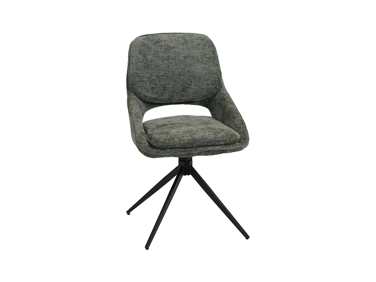 Set 2 sedie pranzo MCW-N73, cucina, posizionamento automatico girevole, stoffa/tessuto ciniglia (490g/m²) ~ verde