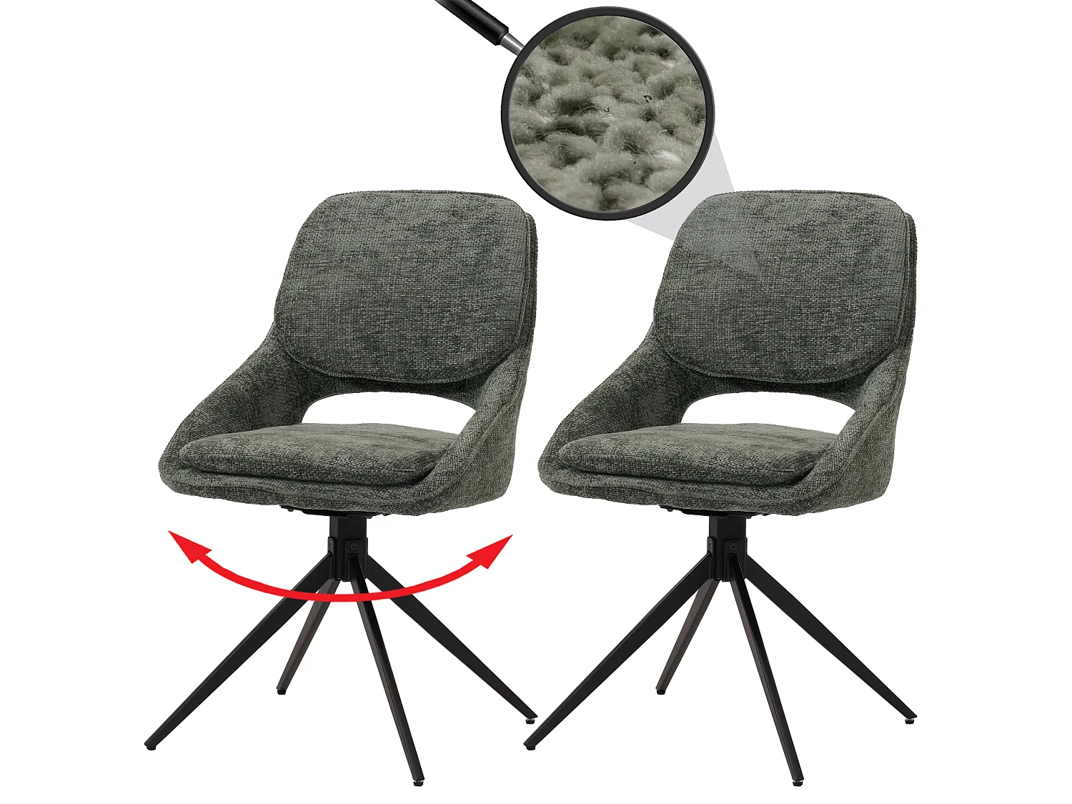 Krzesło do jadalni MCW-N73 (zestaw 2 sztuk),  zielony