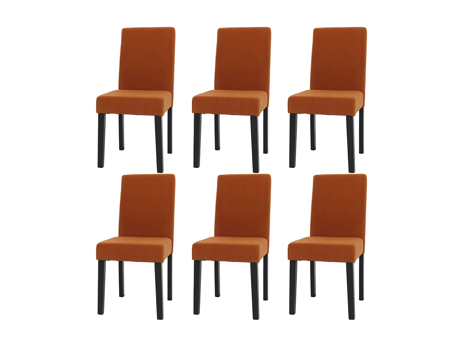 Cadeira de jantar Littau Cord (conjunto de 6),  terracota, pernas escuras