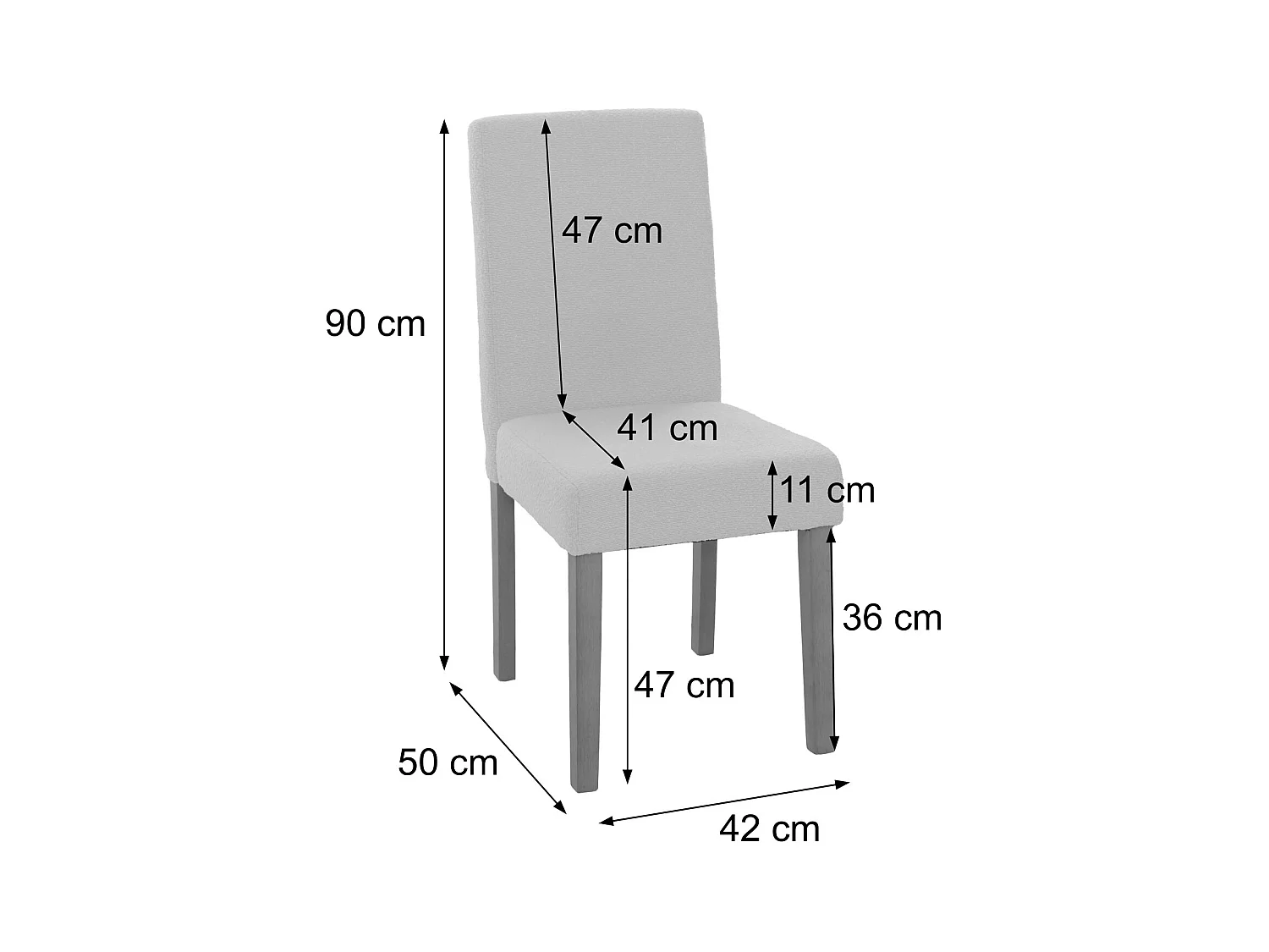 Chaise de salle à manger Littau Bouclé (lot de 6),  crème, pieds couleur naturelle
