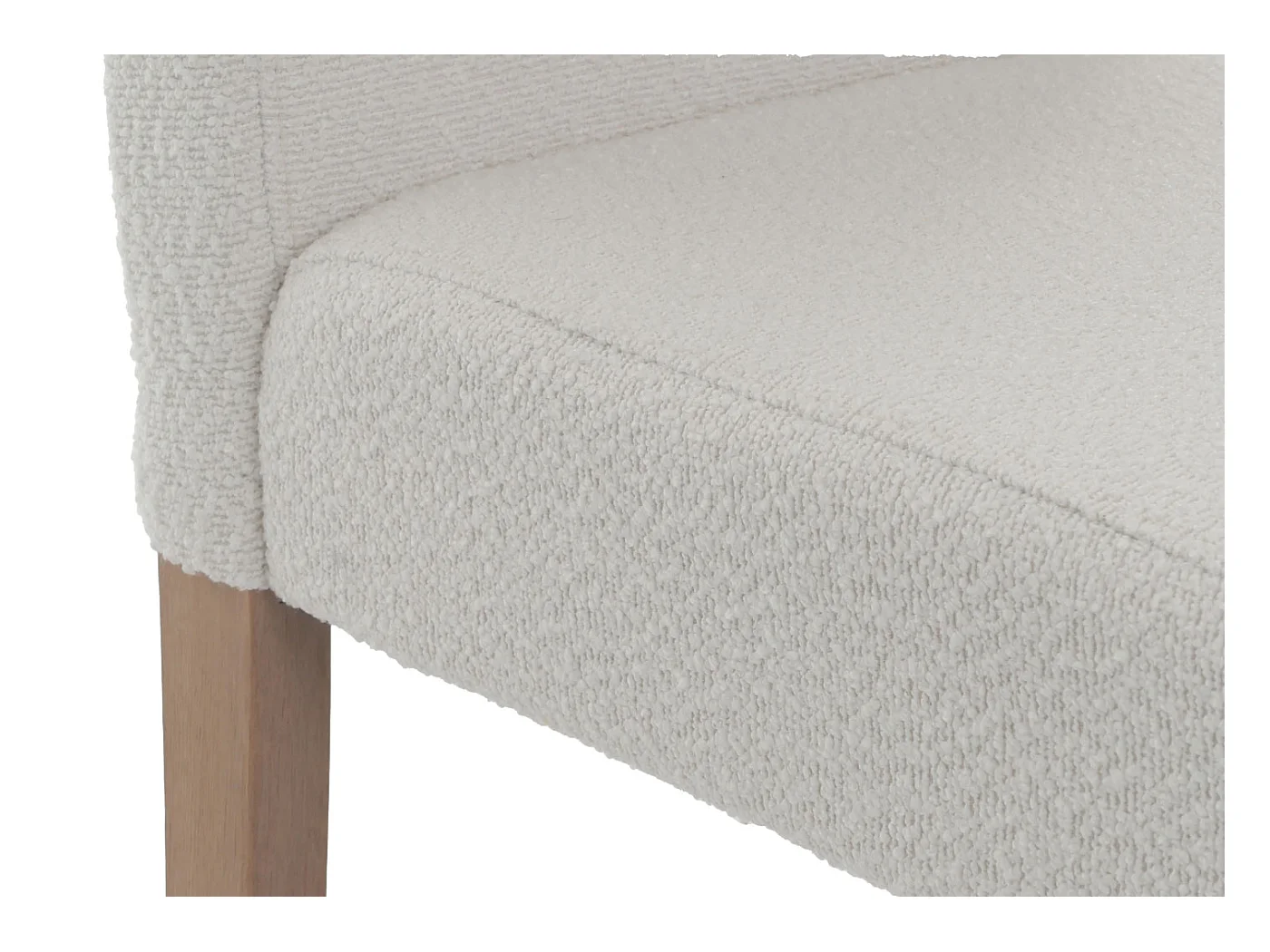 Chaise de salle à manger Littau Bouclé (lot de 6),  crème, pieds couleur naturelle