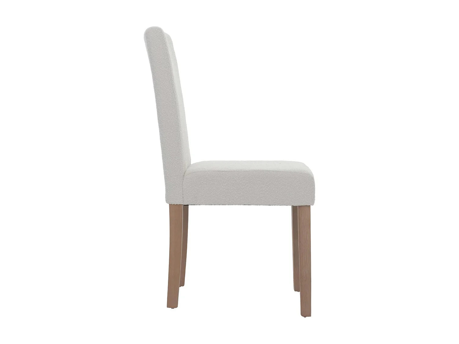 Chaise de salle à manger Littau Bouclé (lot de 6),  crème, pieds couleur naturelle