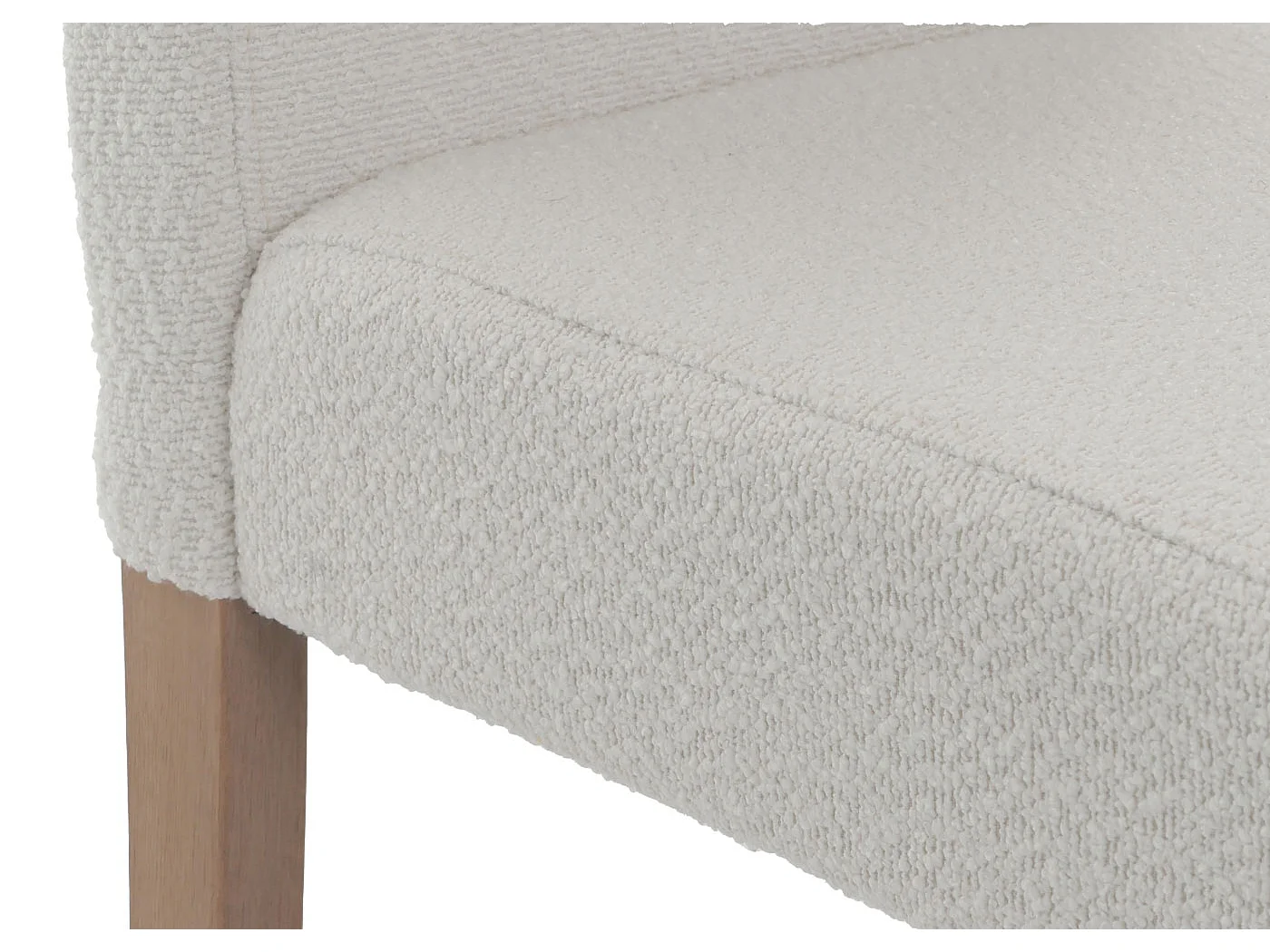 Chaise de salle à manger Littau Bouclé (lot de 6),  crème, pieds couleur naturelle