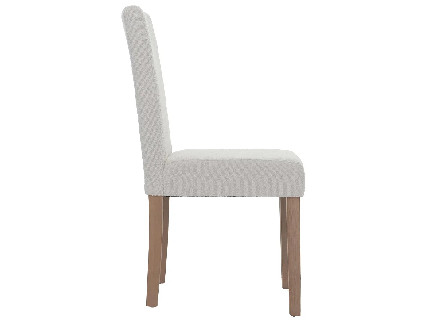 Silla de comedor Littau bouclé (juego de 6),  crema, patas color natural