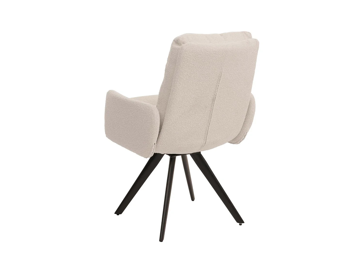 Chaise de salle à manger MCW-G66 Bouclé (lot de 6),  blanc crème, avec accoudoirs