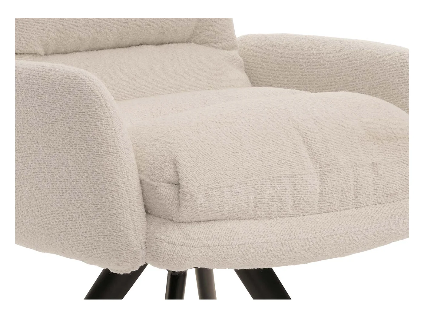 Chaise de salle à manger MCW-G66 Bouclé (lot de 6),  blanc crème, avec accoudoirs