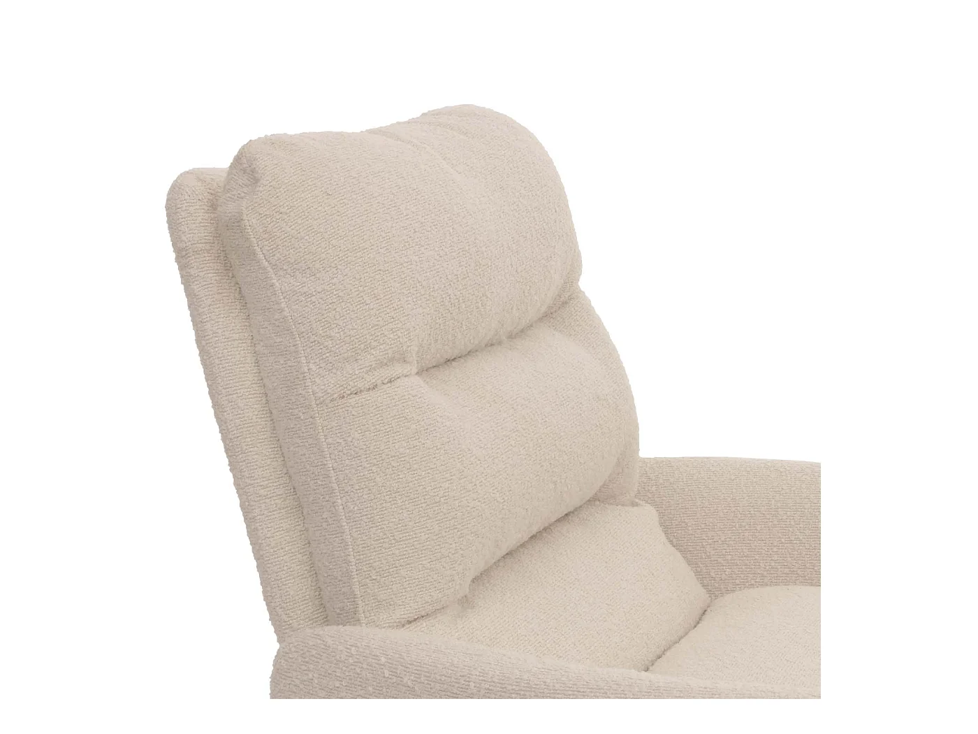 Esszimmerstuhl MCW-G66 Bouclé (6er-Set), Cremeweiß, mit Armlehne