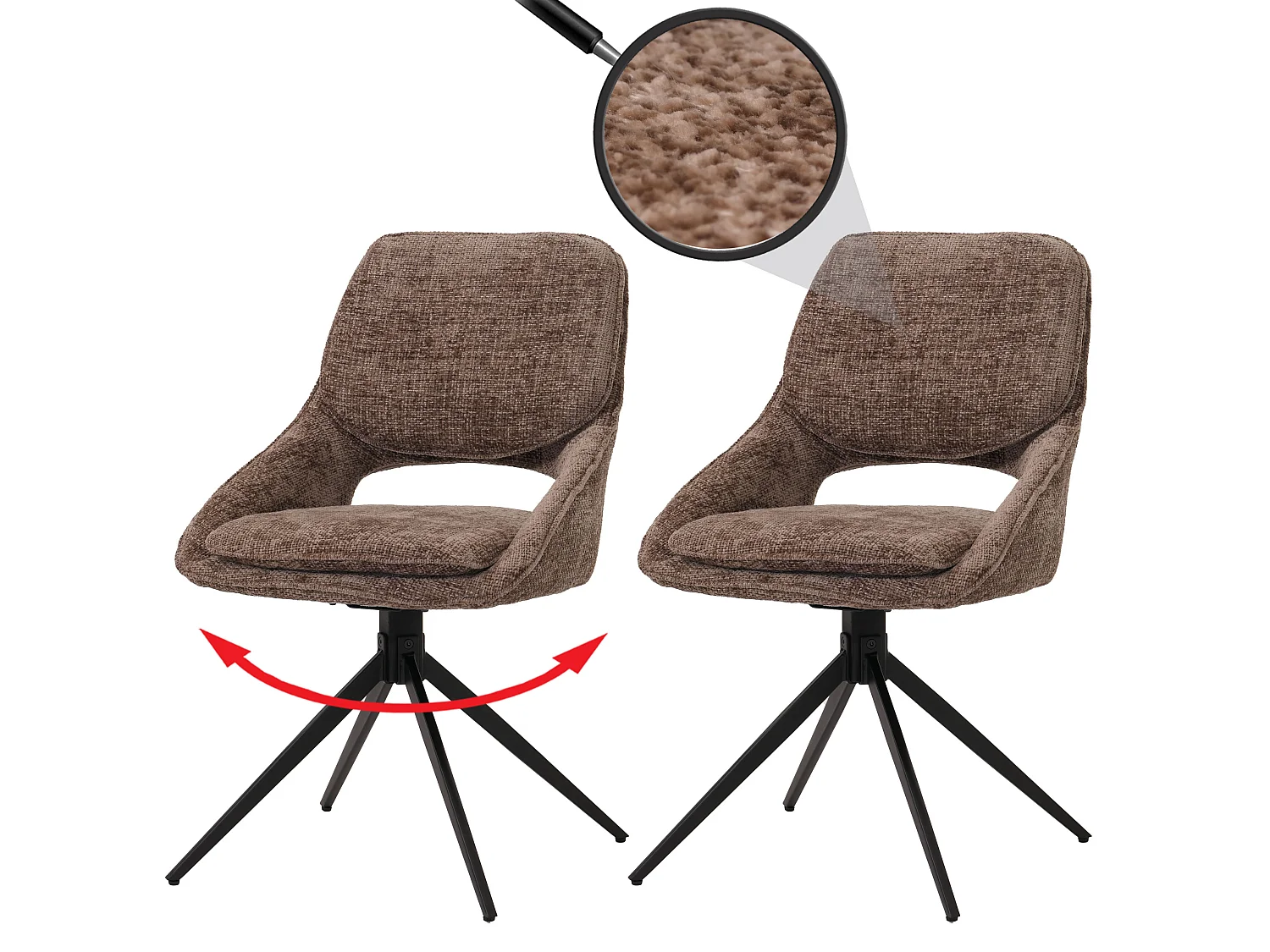 Chaise de salle à manger MCW-N73 (lot de 2),  marron