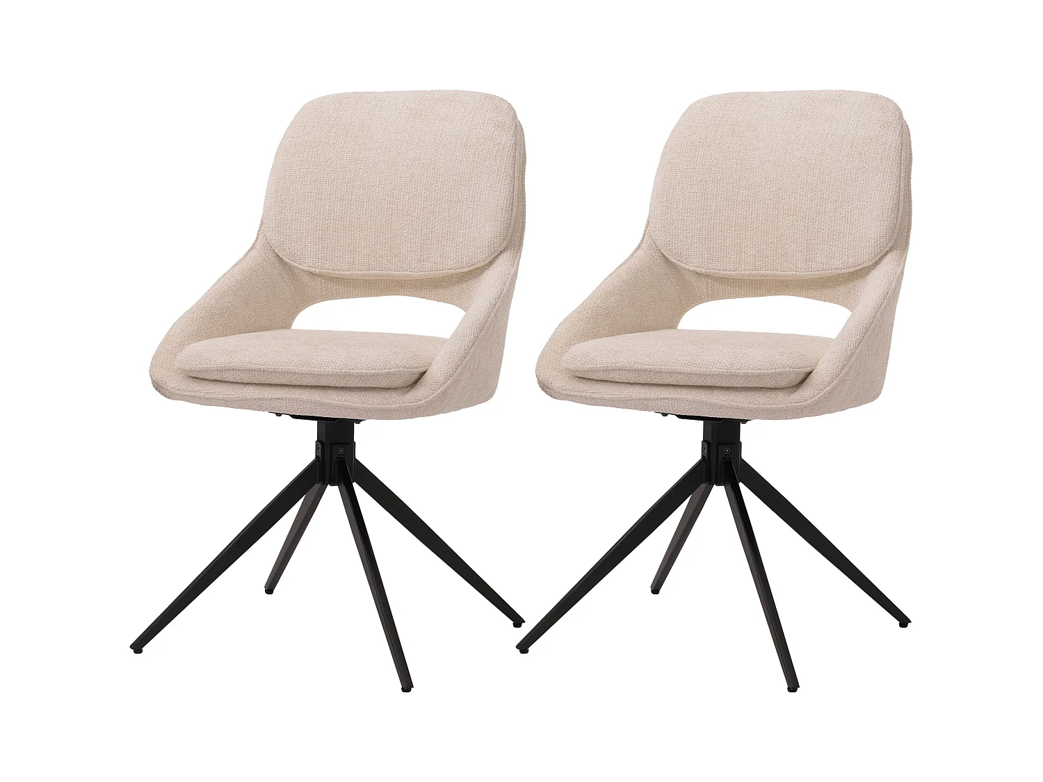 Eetkamerstoel MCW-N73 (set van 2),  crème-beige