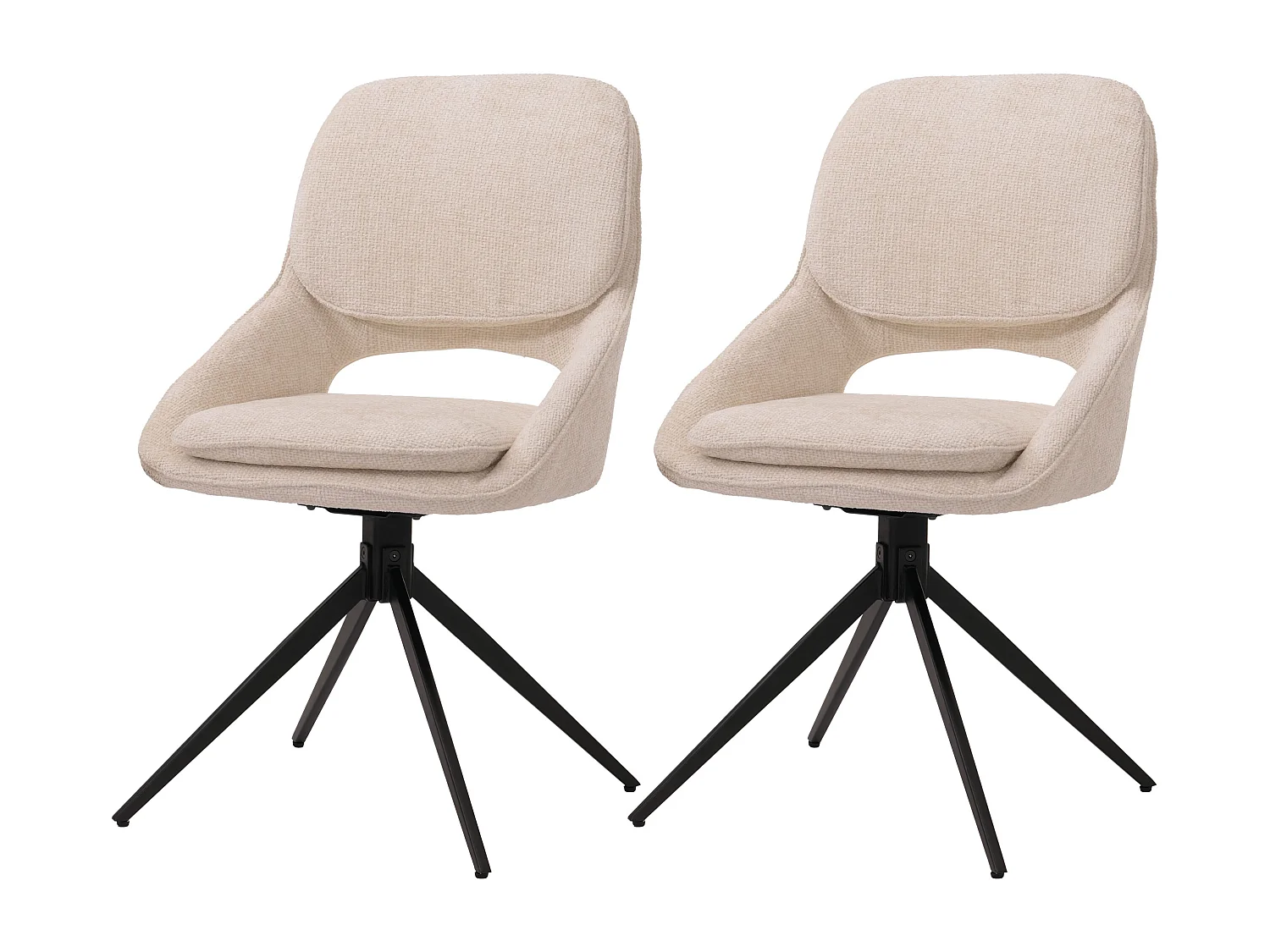 Chaise de salle à manger MCW-N73 (lot de 2),  crème-beige