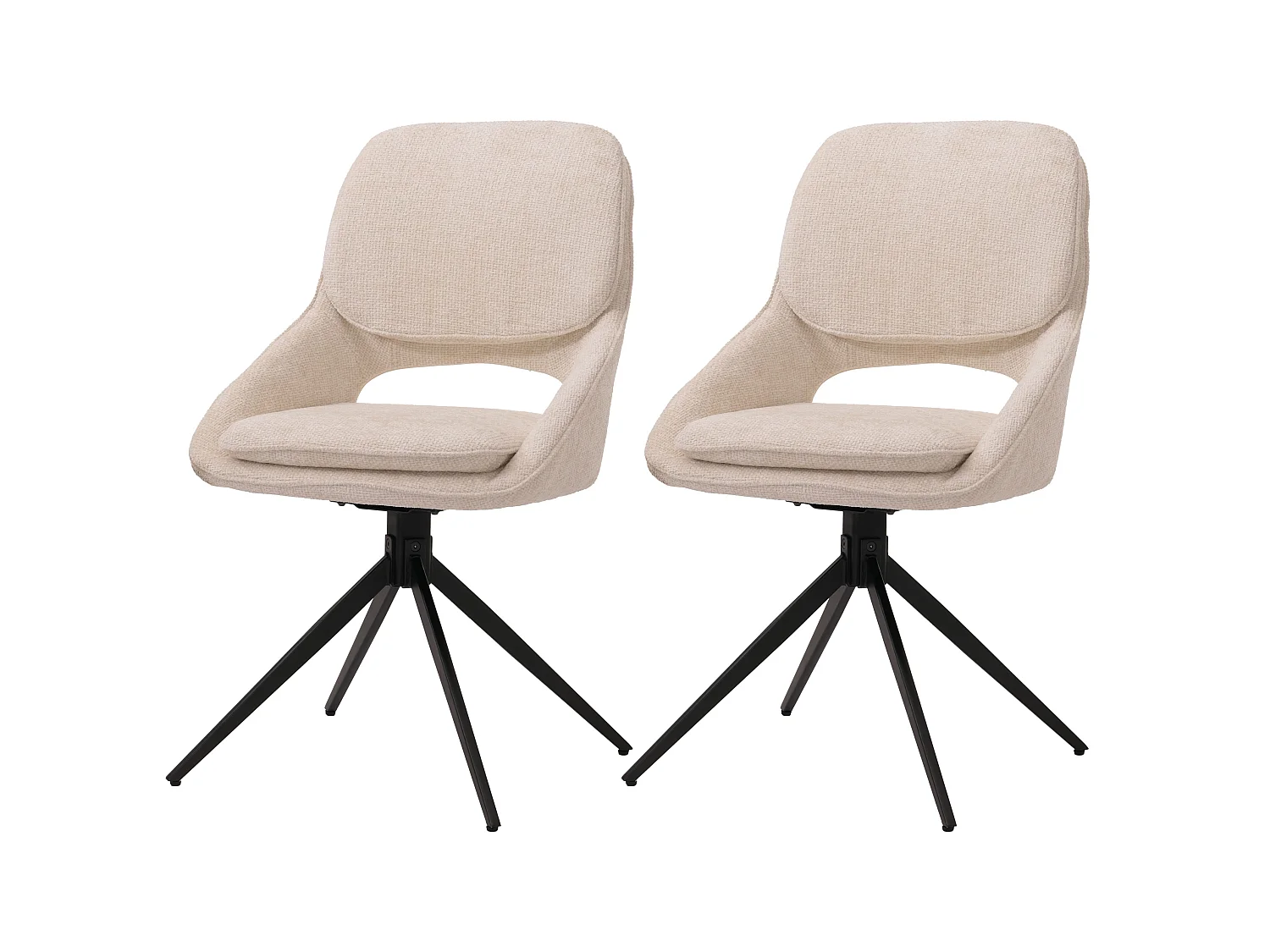 Esszimmerstuhl MCW-N73 (2er-Set), Creme-beige