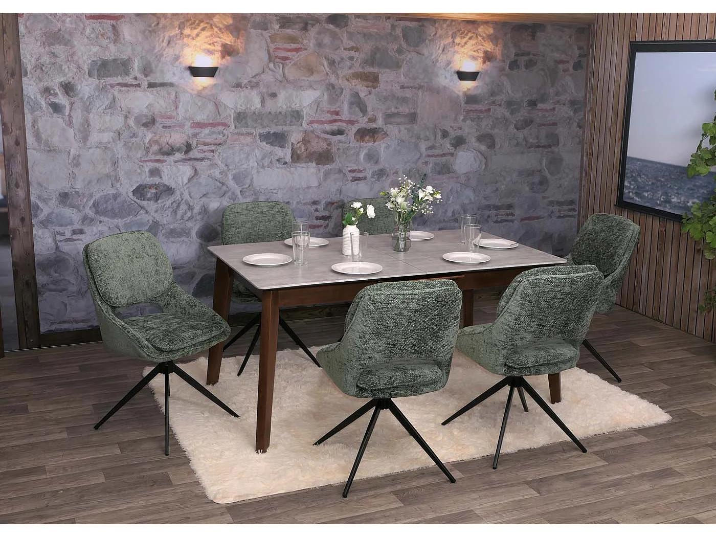 Chaise de salle à manger MCW-N73 (lot de 6),  bordeaux