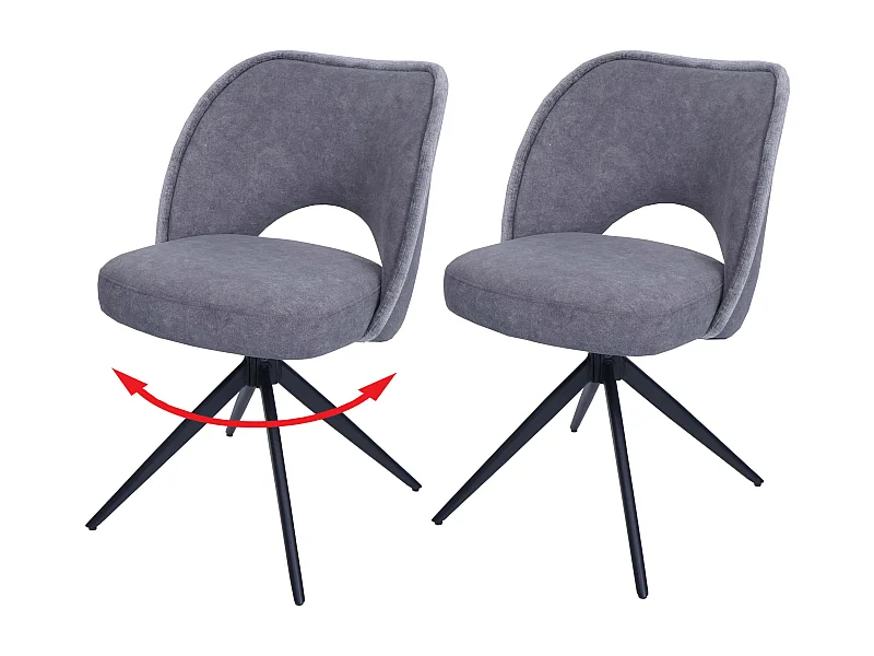 Eetkamerstoel MCW-N72 (set van 2),  donkergrijs