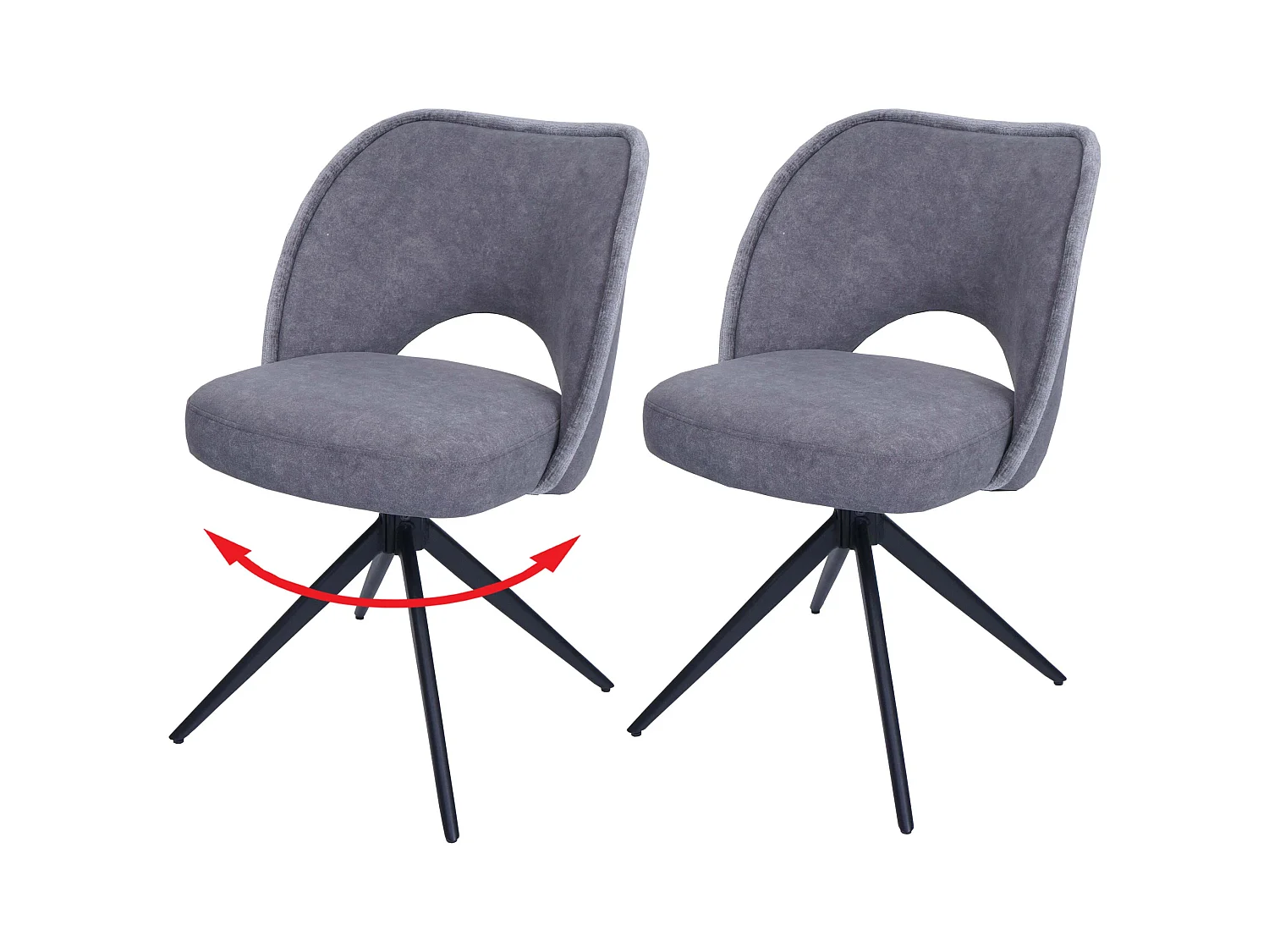 Eetkamerstoel MCW-N72 (set van 2),  donkergrijs