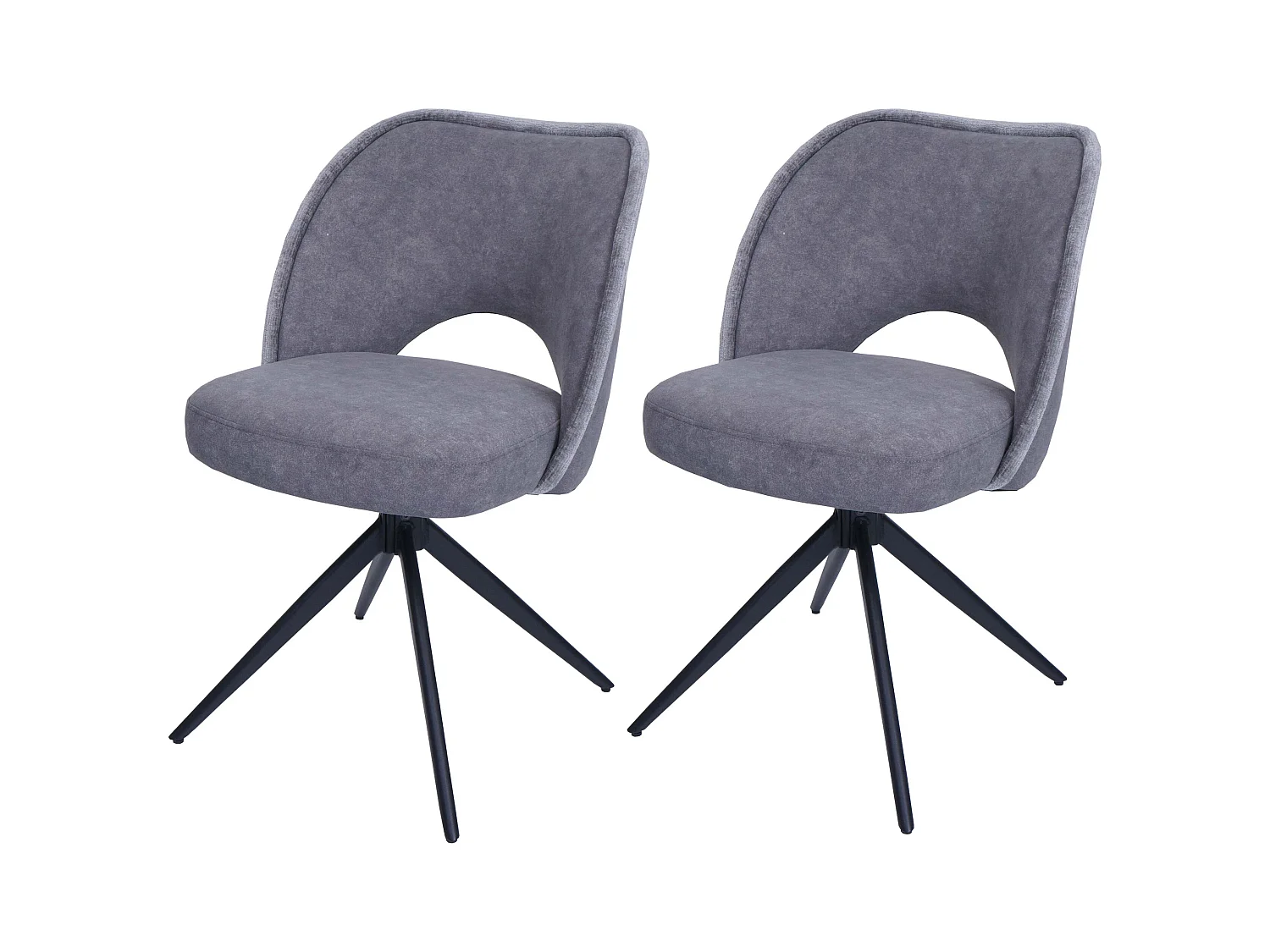 Eetkamerstoel MCW-N72 (set van 2),  donkergrijs