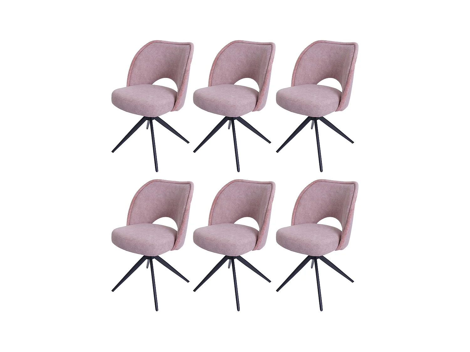 Chaise de salle à manger MCW-N72 (lot de 6),  rose