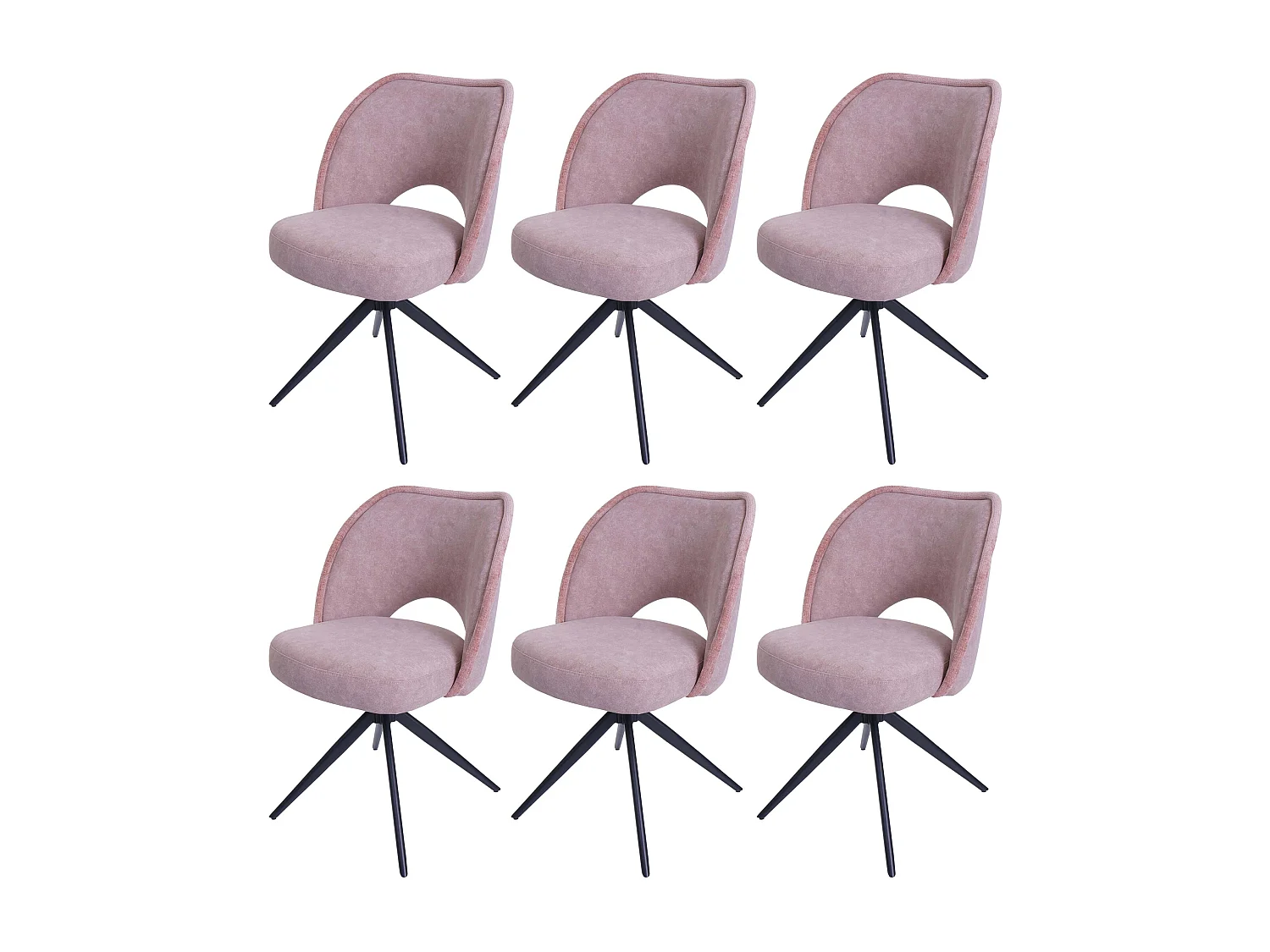 Eetkamerstoel MCW-N72 (set van 6),  roze