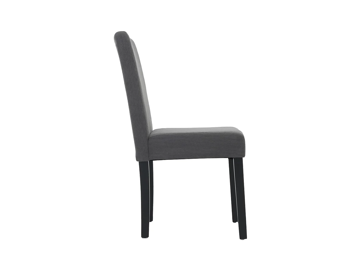 Chaise de salle à manger Littau Velours (lot de 6),  gris foncé, pieds foncés