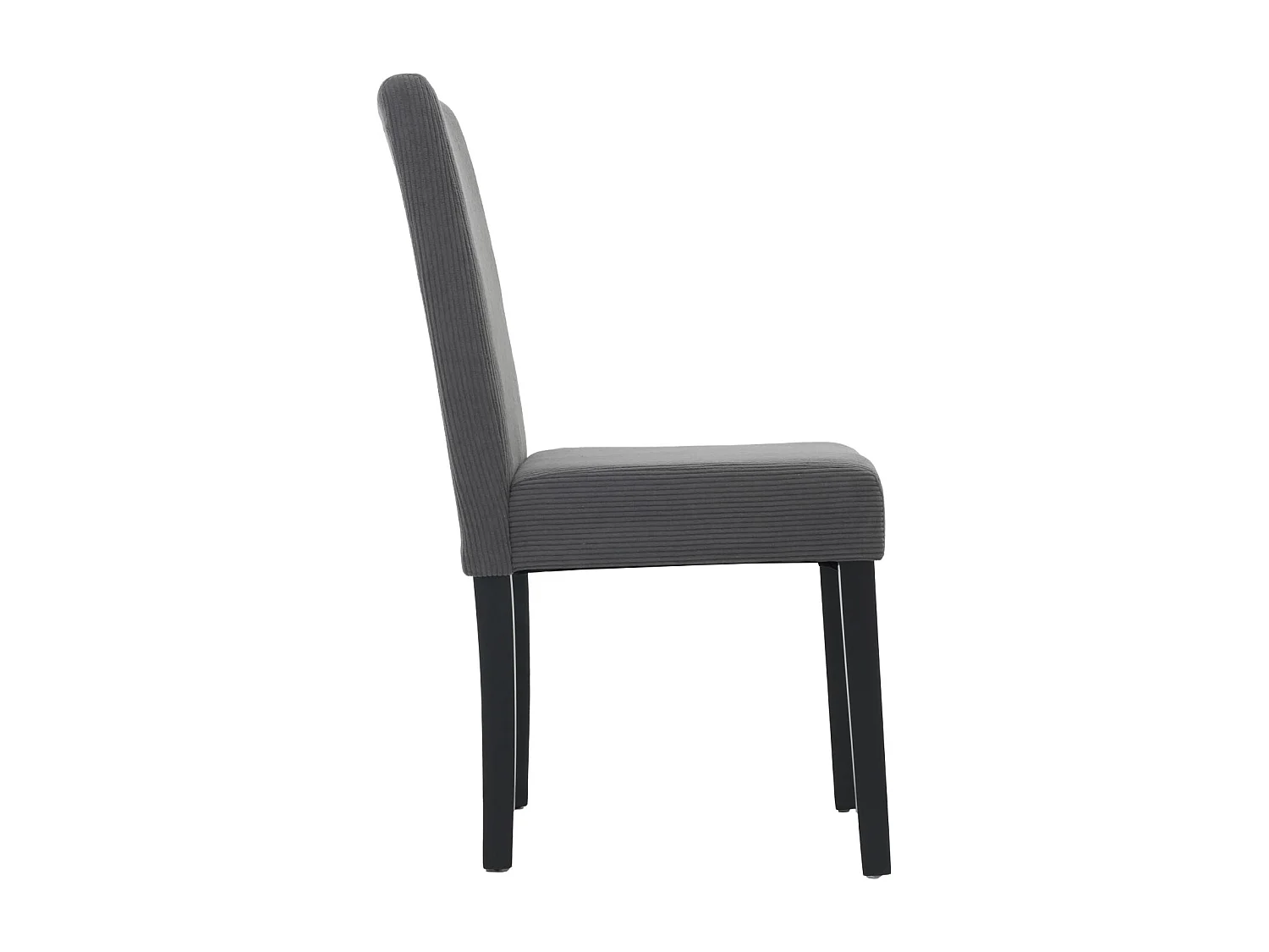 Chaise de salle à manger Littau Velours (lot de 6),  gris foncé, pieds foncés