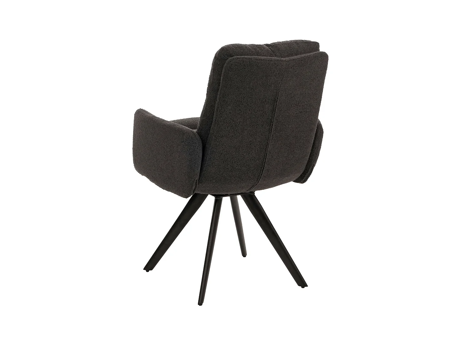 Chaise de salle à manger MCW-G66 Bouclé (lot de 6),  gris foncé, avec accoudoirs