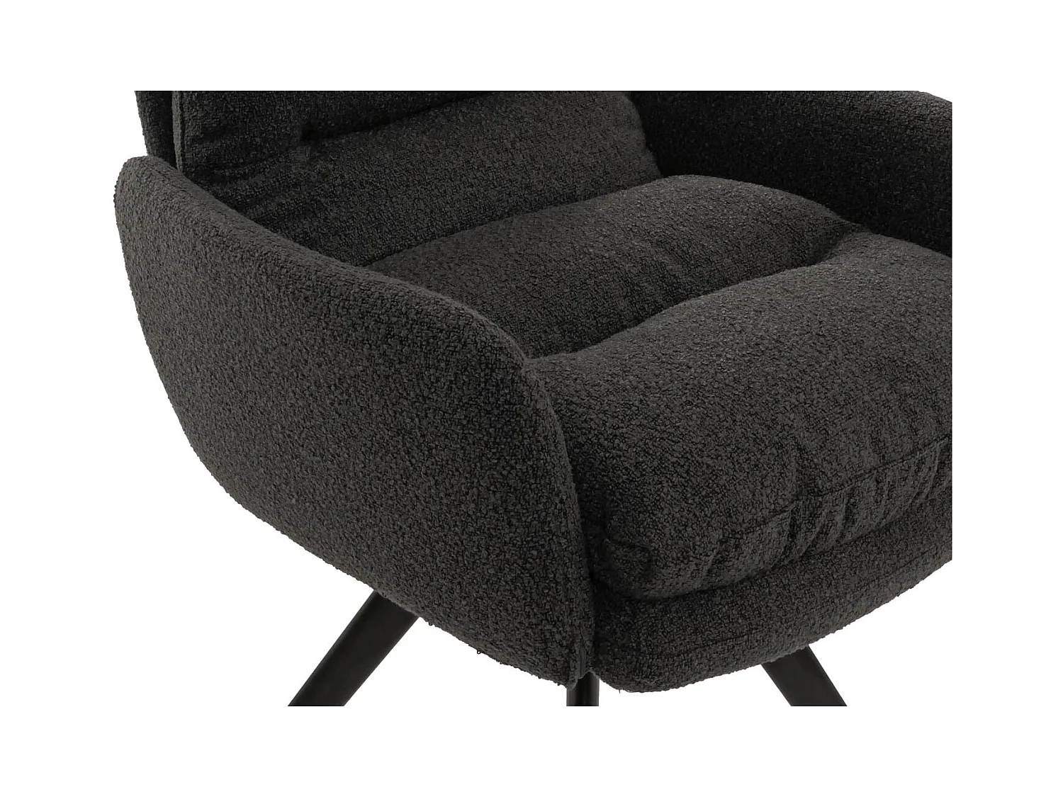 Eetkamerstoel MCW-G66 Bouclé (set van 6),  donkergrijs, met armleuningen