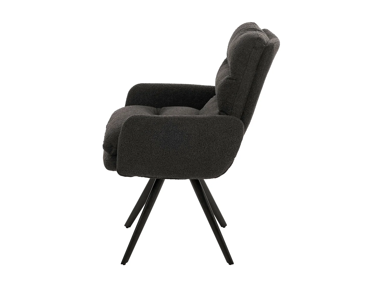 Chaise de salle à manger MCW-G66 Bouclé (lot de 6),  gris foncé, avec accoudoirs