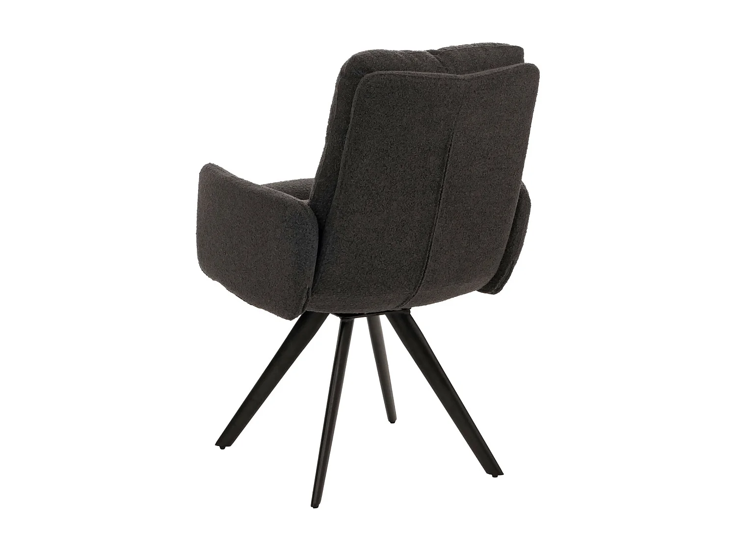 Chaise de salle à manger MCW-G66 Bouclé (lot de 6),  gris foncé, avec accoudoirs