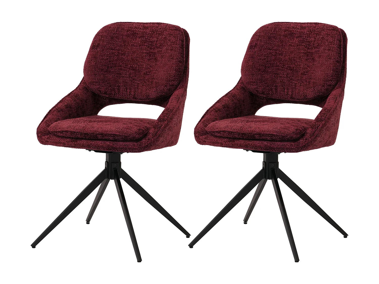 Chaise de salle à manger MCW-N73 (lot de 2),  bordeaux