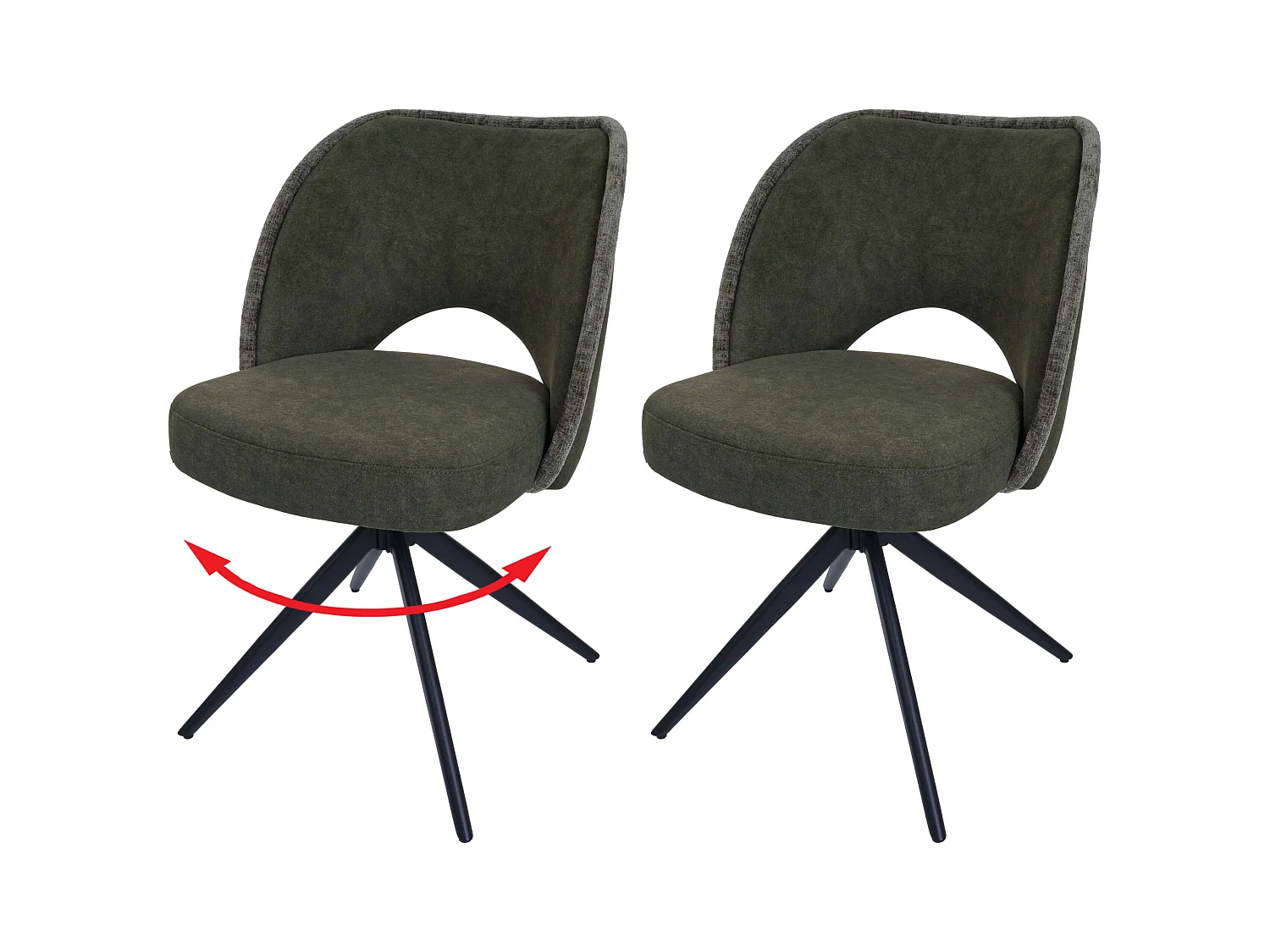 Eetkamerstoel MCW-N72 (set van 2),  groen