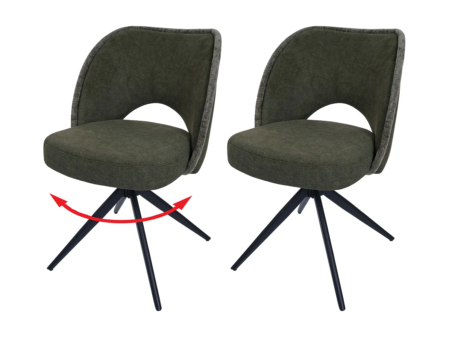 Eetkamerstoel MCW-N72 (set van 2),  groen