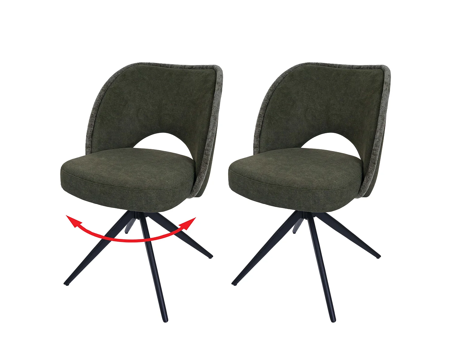 Chaise de salle à manger MCW-N72 (lot de 2),  vert