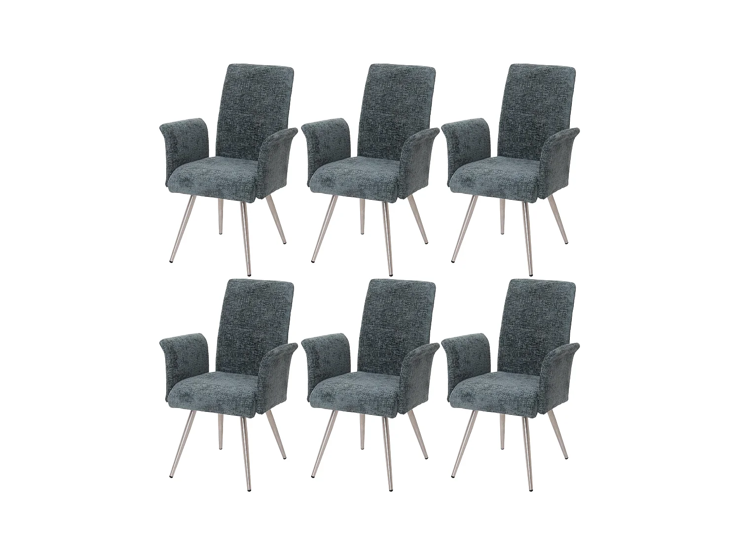 Esszimmerstuhl MCW-G55 (6er-Set), Blau-grün