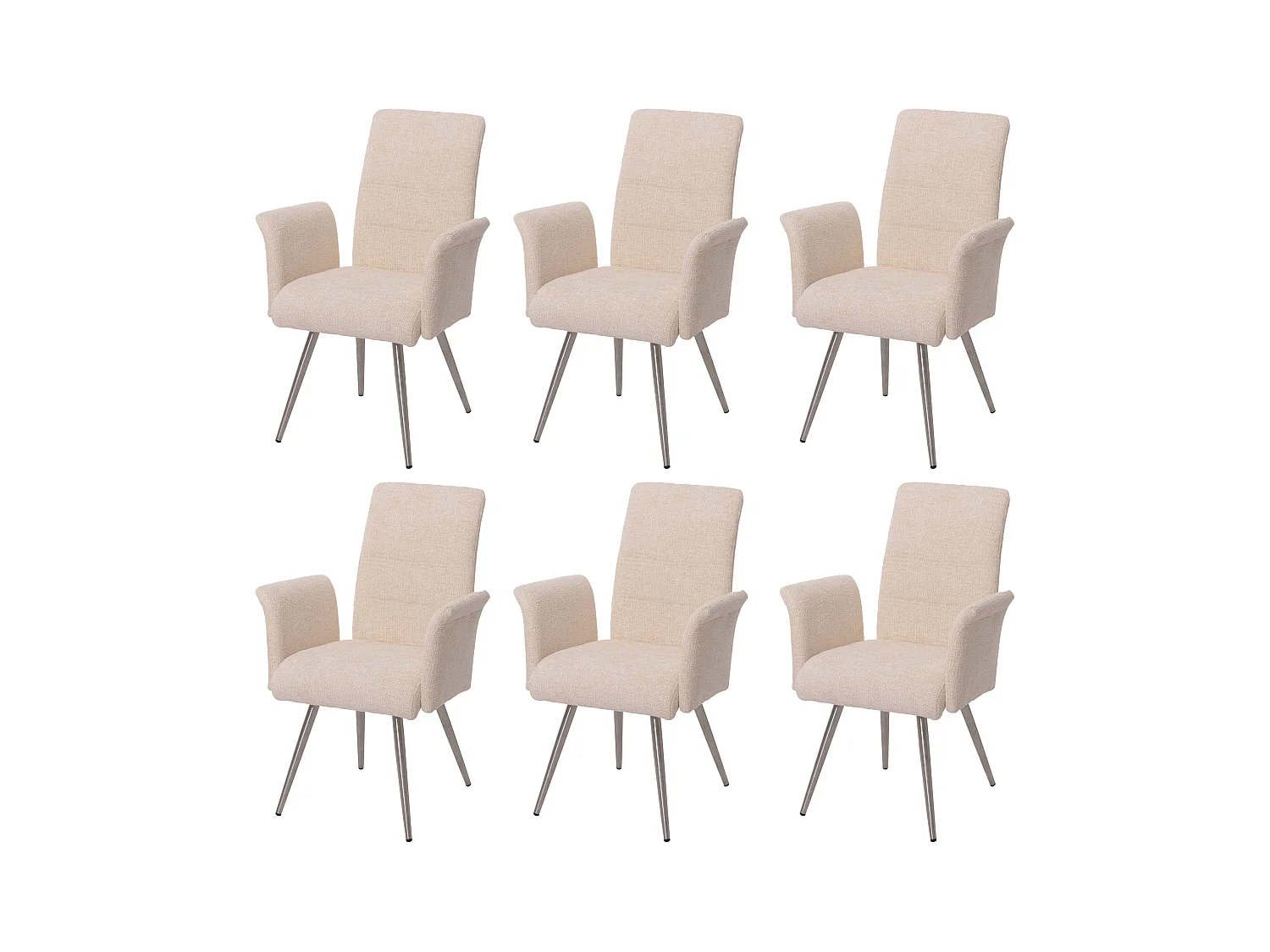 Esszimmerstuhl MCW-G55 (6er-Set), Creme