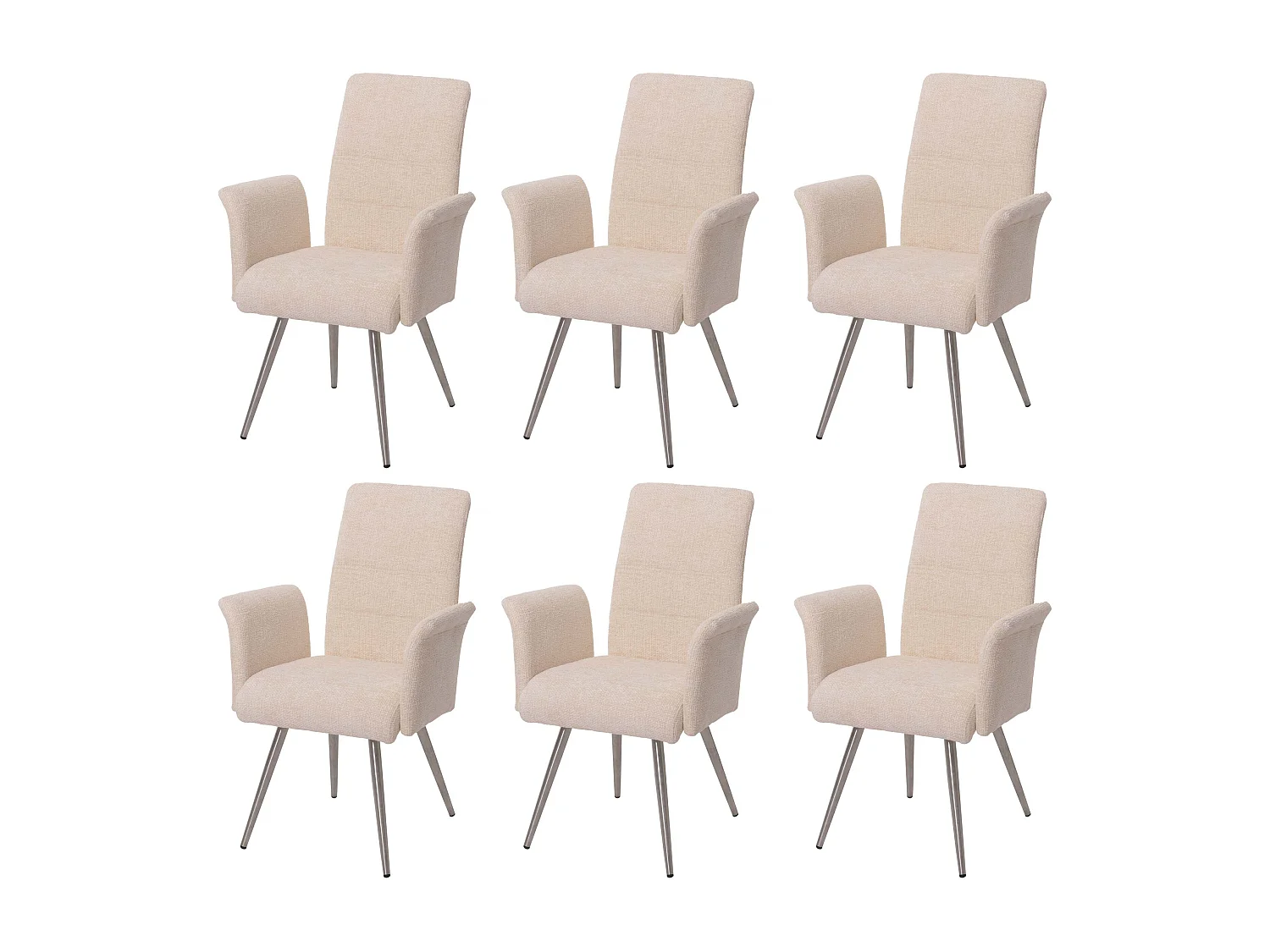 Chaise de salle à manger MCW-G55 (lot de 6),  crème