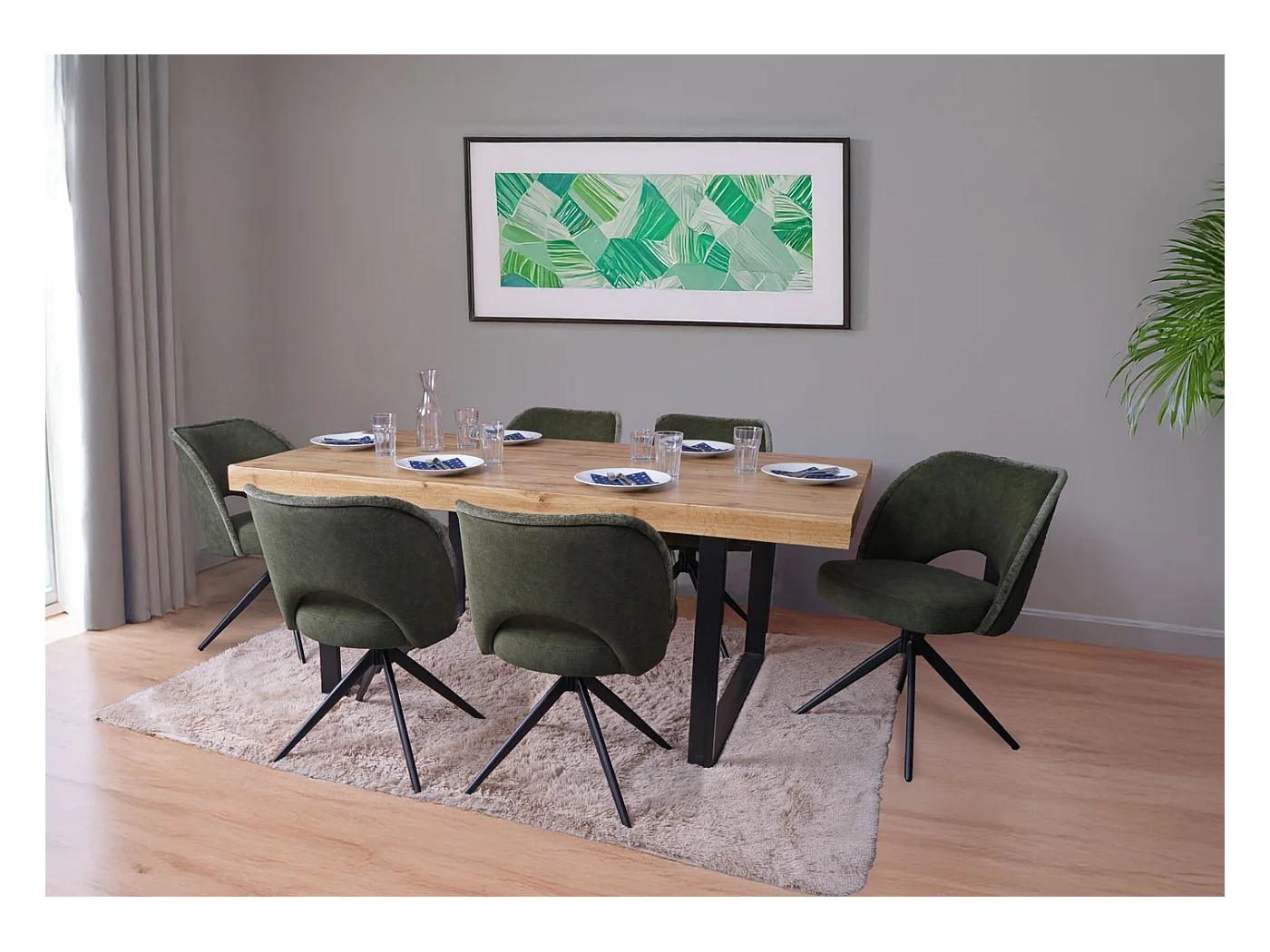 Chaise de salle à manger MCW-N72 (lot de 6),  vert