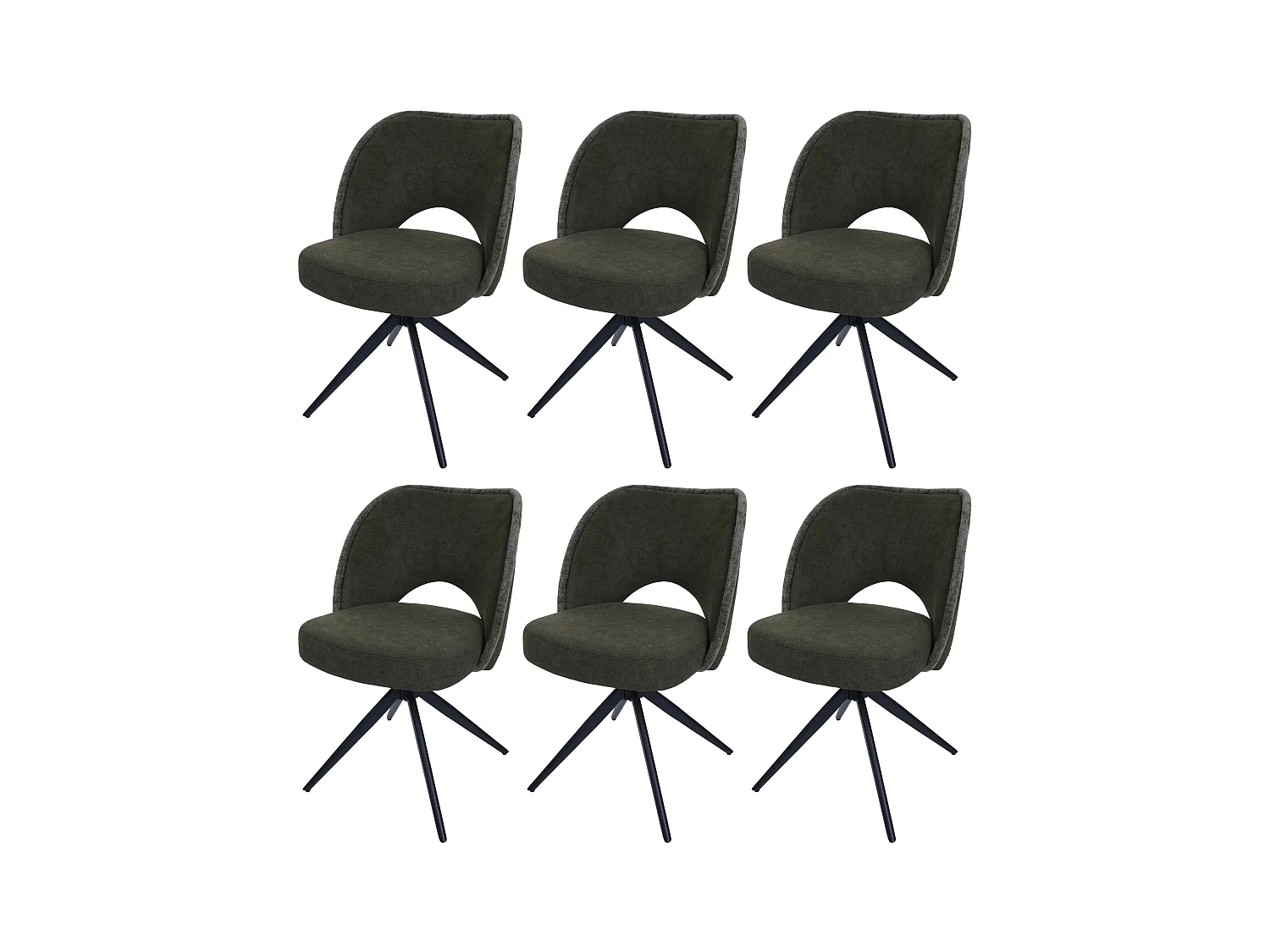 Chaise de salle à manger MCW-N72 (lot de 6),  vert