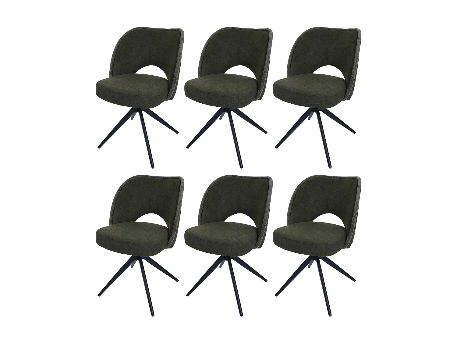 Chaise de salle à manger MCW-N72 (lot de 6),  vert